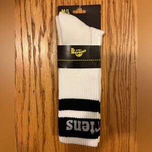 Dr. Martens Athletic Logo Sock White Black Cotton Blend M/L